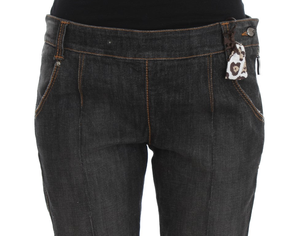 Ermanno Scervino Slim-Fit-Denimjeans aus grauer Baumwolle