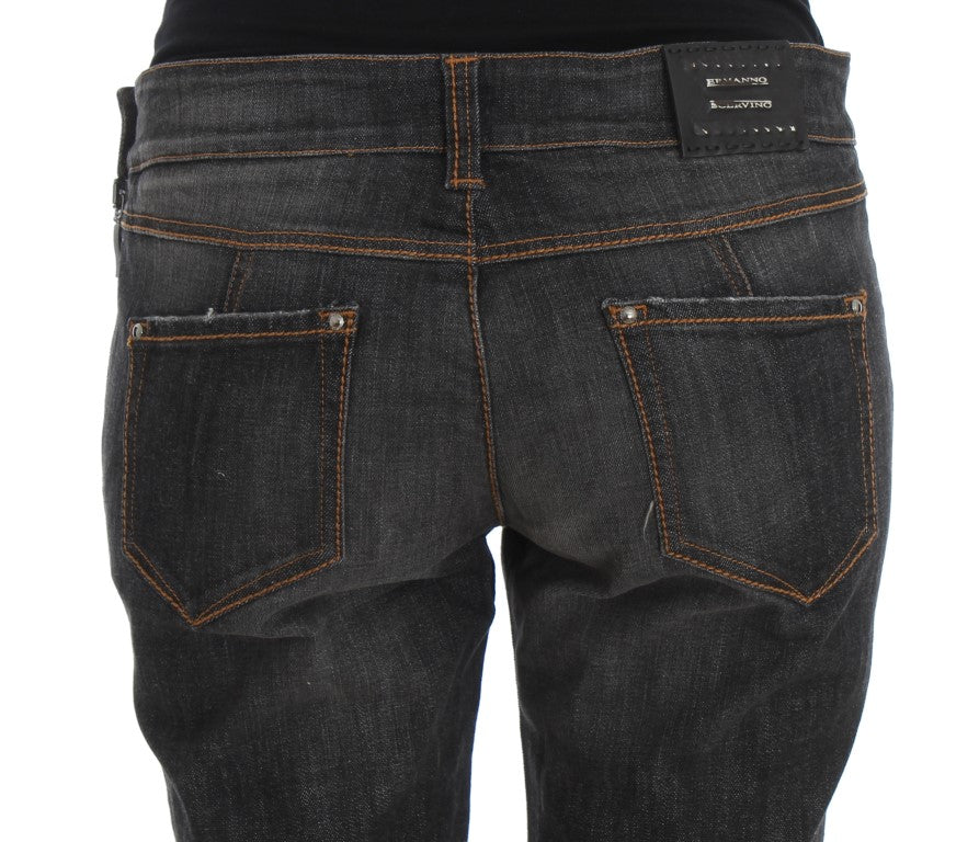 Ermanno Scervino Slim-Fit-Denimjeans aus grauer Baumwolle