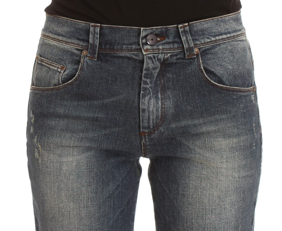 Ermanno Scervino Slim-Fit-Jeans aus Baumwollmischung in blauer Waschung