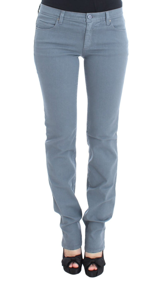 Blaue Slim-Fit-Bootcut-Jeans aus Baumwollmischung von Ermanno Scervino