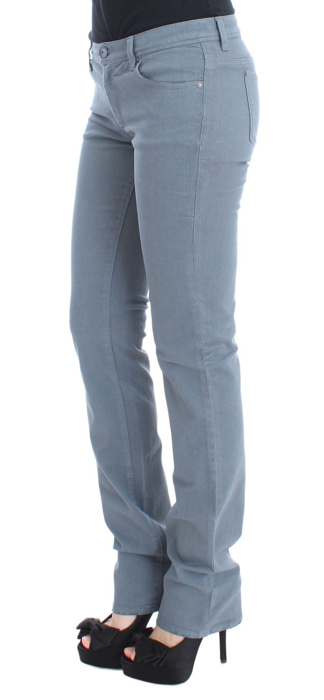 Blaue Slim-Fit-Bootcut-Jeans aus Baumwollmischung von Ermanno Scervino