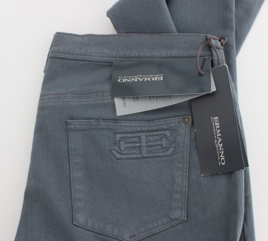 Blaue Slim-Fit-Bootcut-Jeans aus Baumwollmischung von Ermanno Scervino