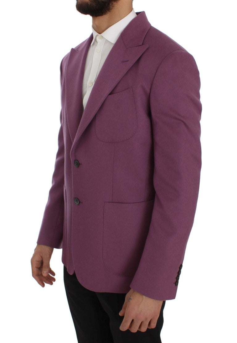 Dolce &amp; Gabbana Purple Cashmere Slim Fit Blazer Jacket