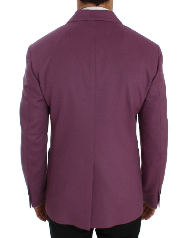 Dolce &amp; Gabbana Purple Cashmere Slim Fit Blazer Jacket