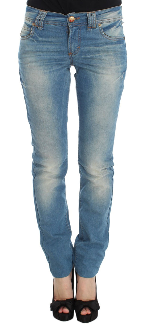 John Galliano Slim-Fit-Jeans aus Baumwollmischung in blauer Waschung