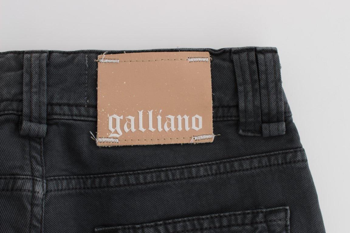 John Galliano Slim Fit Bootcut-Jeans aus Baumwollmischung in blauer Waschung