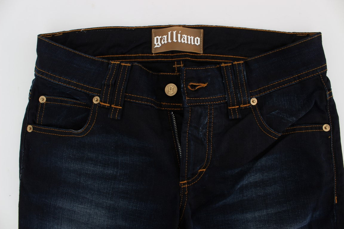 John Galliano Slim-Fit-Jeans aus blau gewaschener Baumwolle