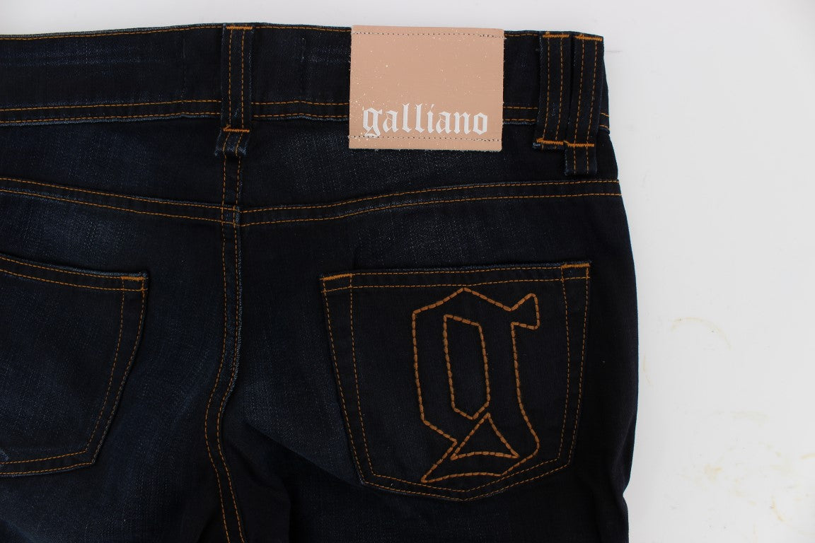 John Galliano Slim-Fit-Jeans aus blau gewaschener Baumwolle