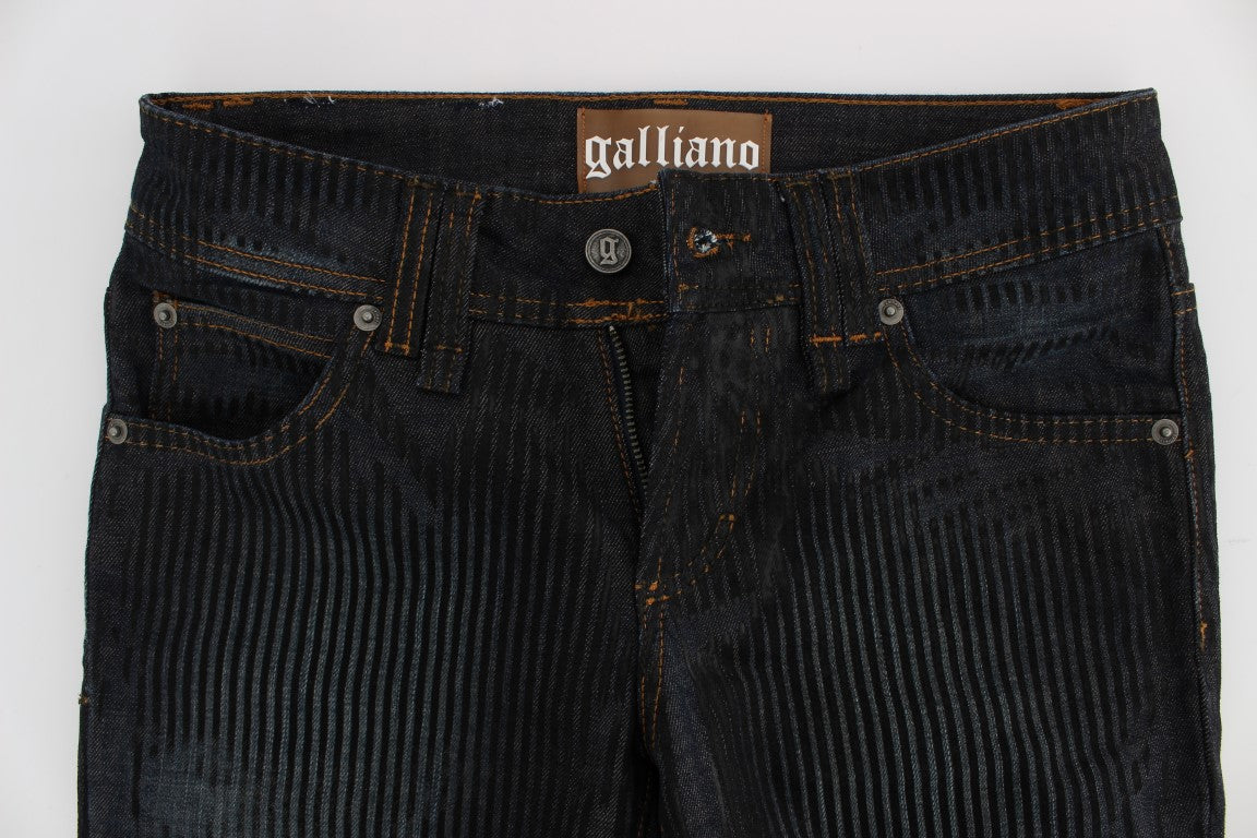 John Galliano Slim Fit Bootcut-Jeans aus Baumwollmischung in blauer Waschung