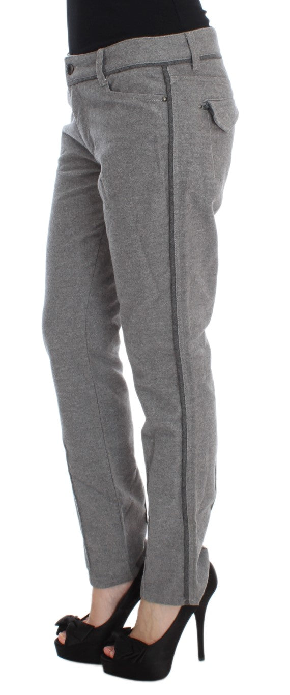 Ermanno Scervino Chic Gray Casual Cotton Pants