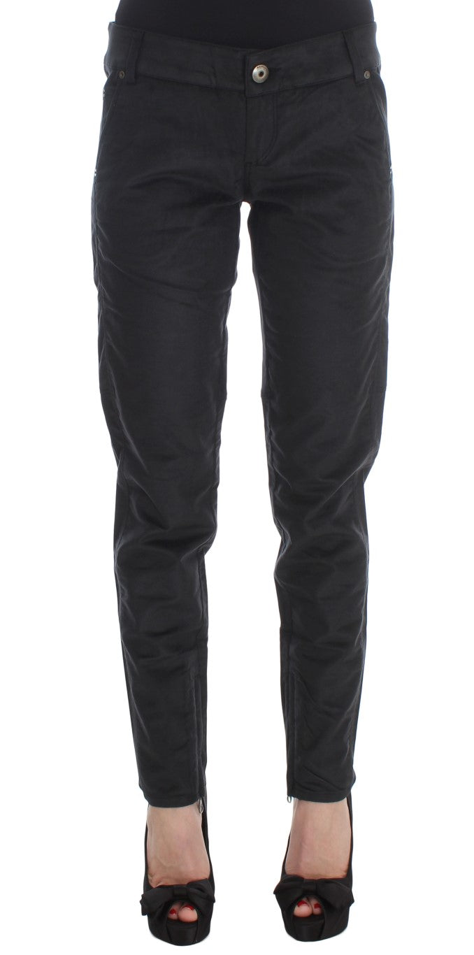 Ermanno Scervino Black Cotton Blend na Regular Fit na Pantalon