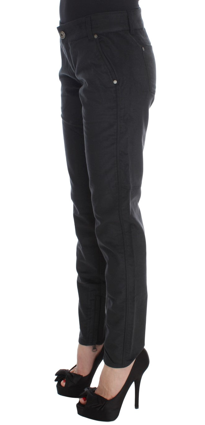 Ermanno Scervino Black Cotton Blend na Regular Fit na Pantalon