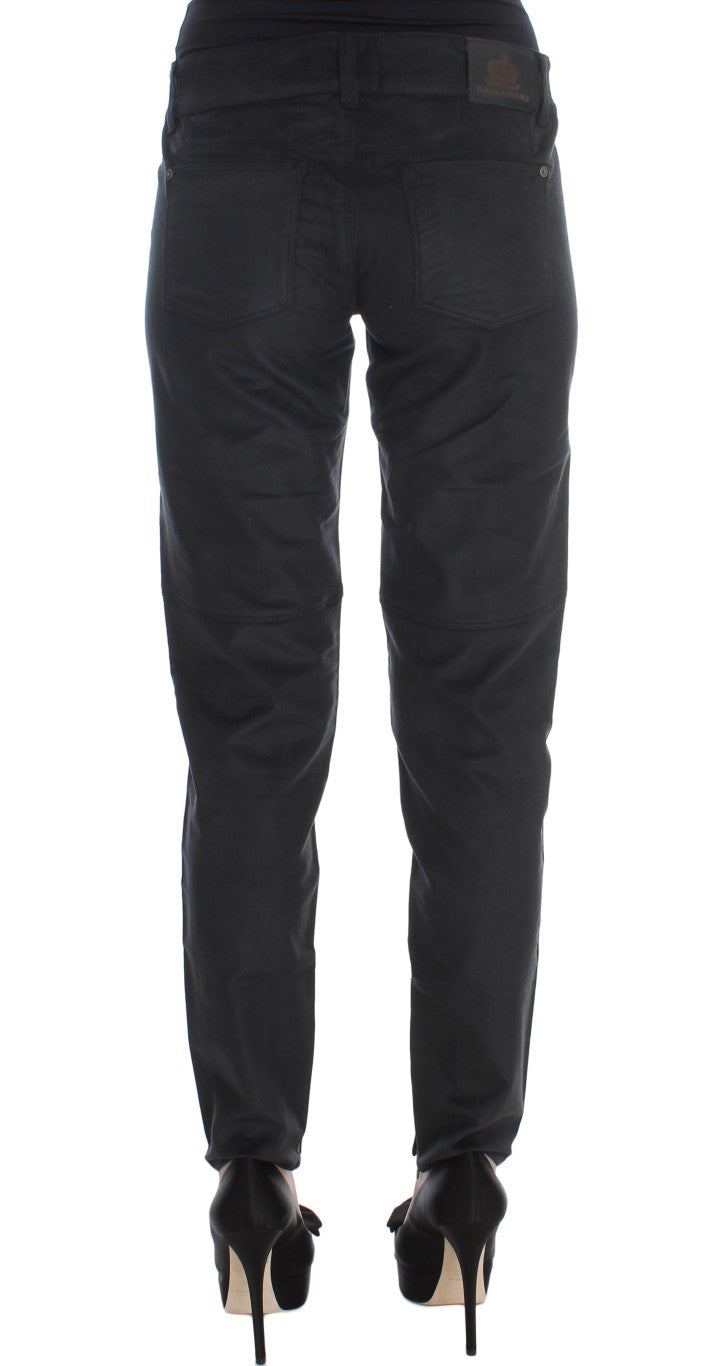 Ermanno Scervino Schwarze Hose aus Baumwollmischung mit normaler Passform