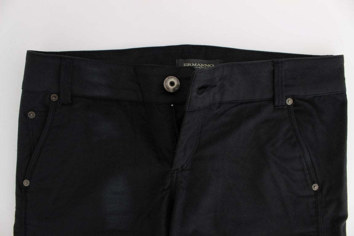 Ermanno Scervino Black Cotton Blend na Regular Fit na Pantalon