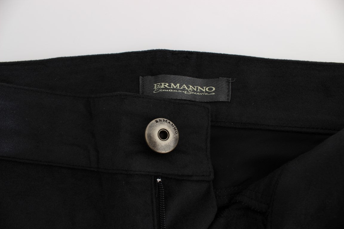 Ermanno Scervino Black Cotton Blend na Regular Fit na Pantalon