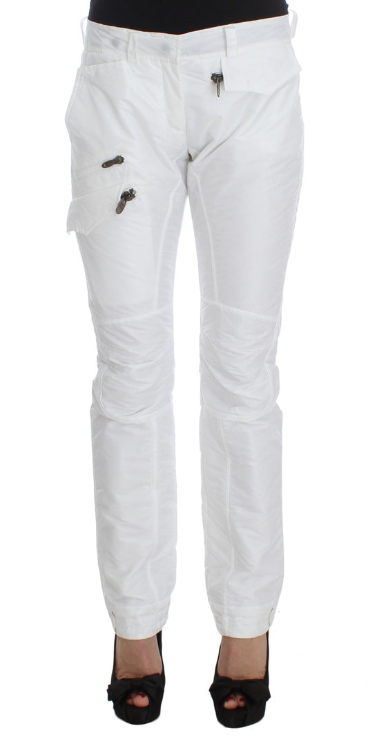 Ermanno Scervino Chic White Nylon Cargo Pants by Italian Designer