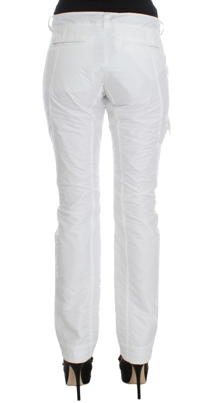 Ermanno Scervino Weiße, gepolsterte Slim-Fit-Cargohose aus Nylon