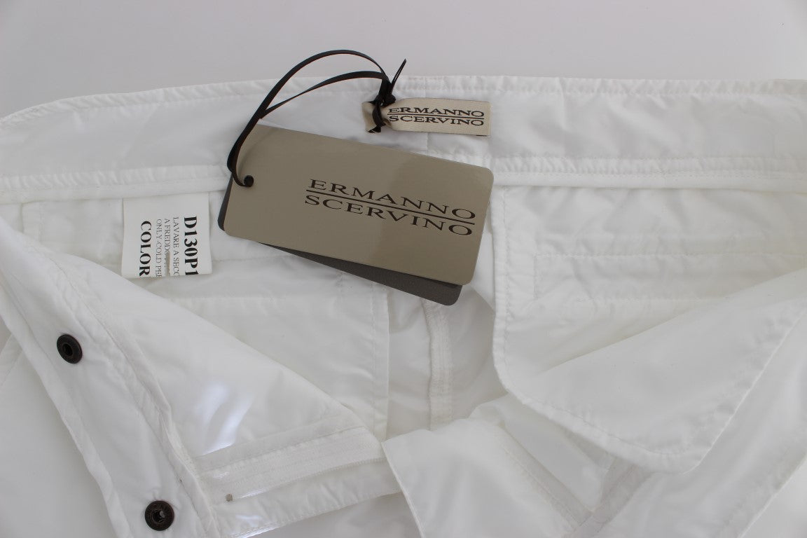 Ermanno Scervino Weiße, gepolsterte Slim-Fit-Cargohose aus Nylon