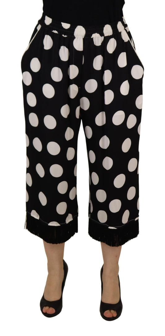 Dolce &amp; Gabbana Polka Dot Mid Waist Cropped Trouser Pants