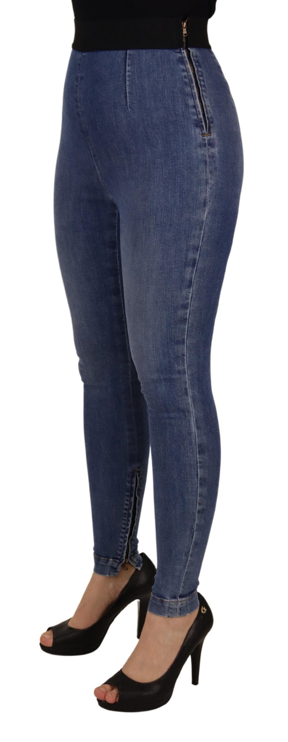 Dolce &amp; Gabbana Blue High Waist Stretchable Skinny Pants Jeans