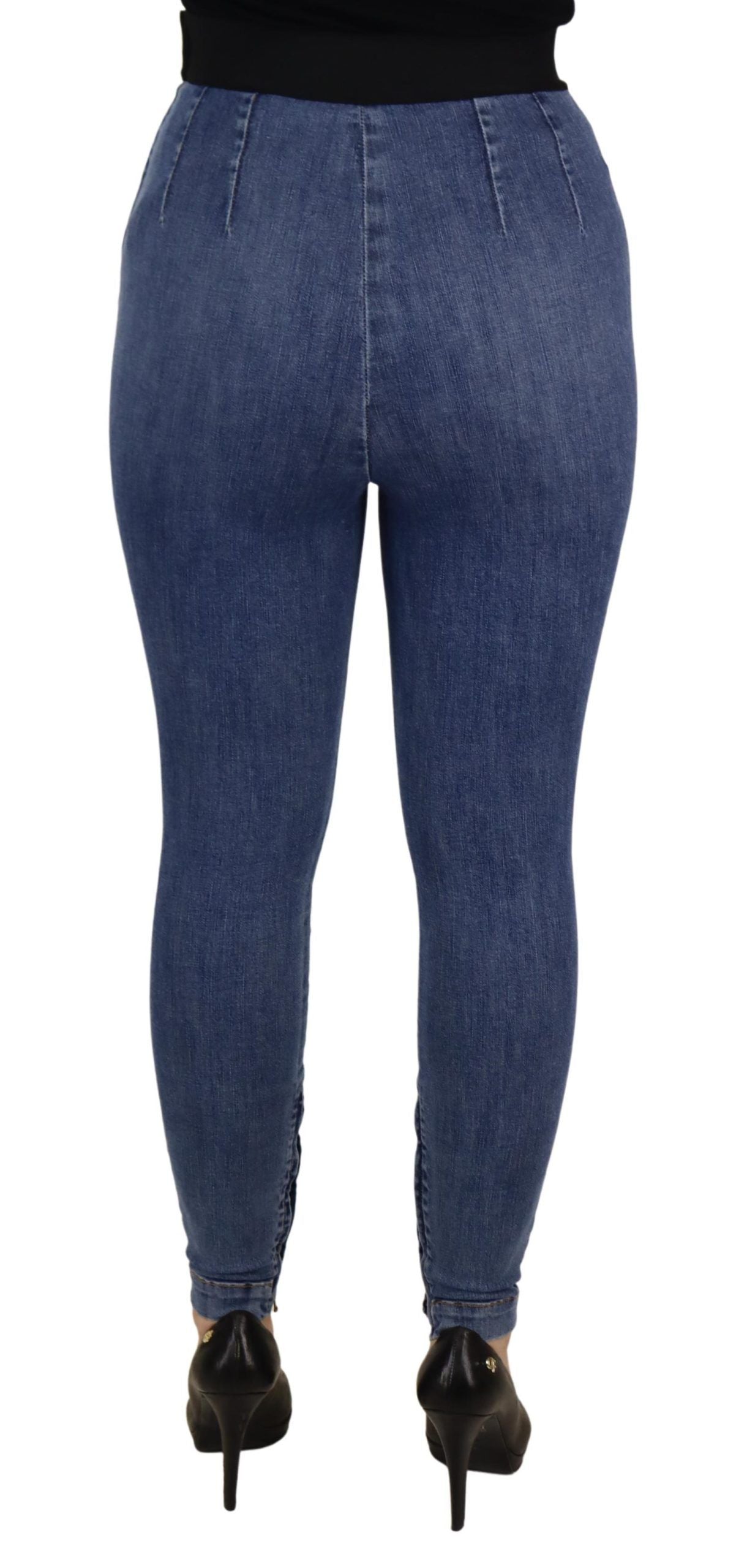 Dolce &amp; Gabbana Blue High Waist Stretchable Skinny Pants Jeans