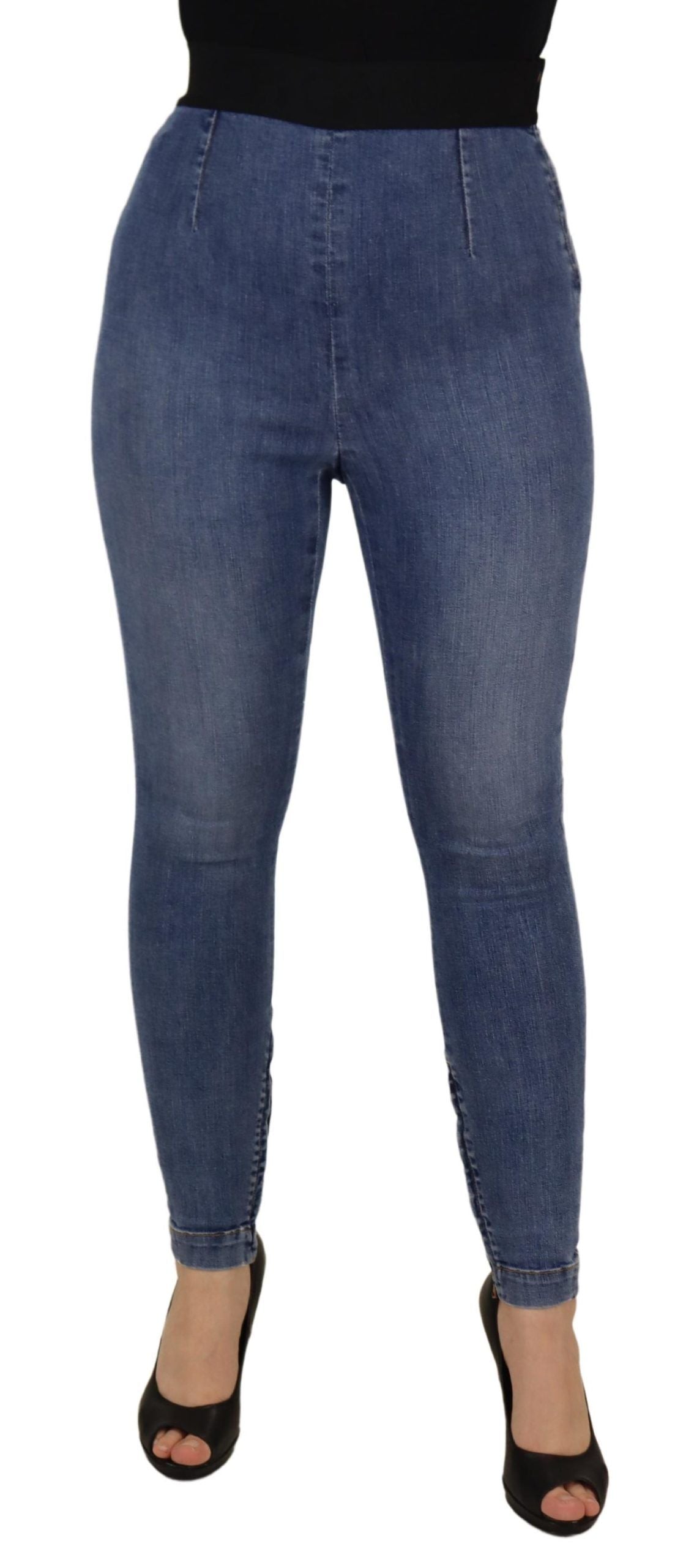 Dolce &amp; Gabbana Blue High Waist Stretchable Skinny Pants Jeans