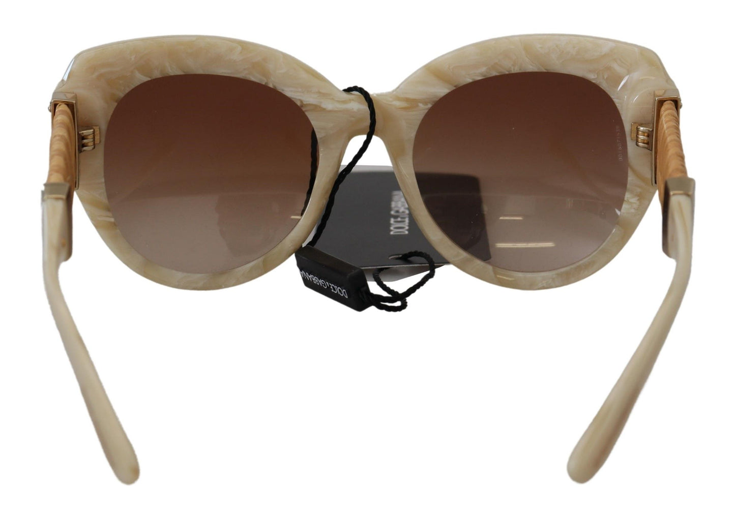 Dolce &amp; Gabbana Beige Acetat Vollrand-Sonnenbrille mit braunen Gläsern DG4294