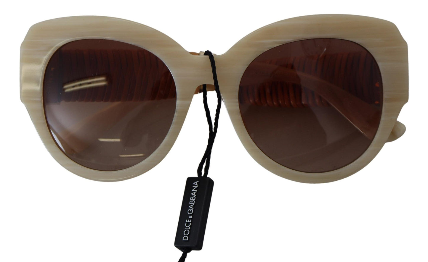 Dolce &amp; Gabbana Beige Acetat Vollrand-Sonnenbrille mit braunen Gläsern DG4294