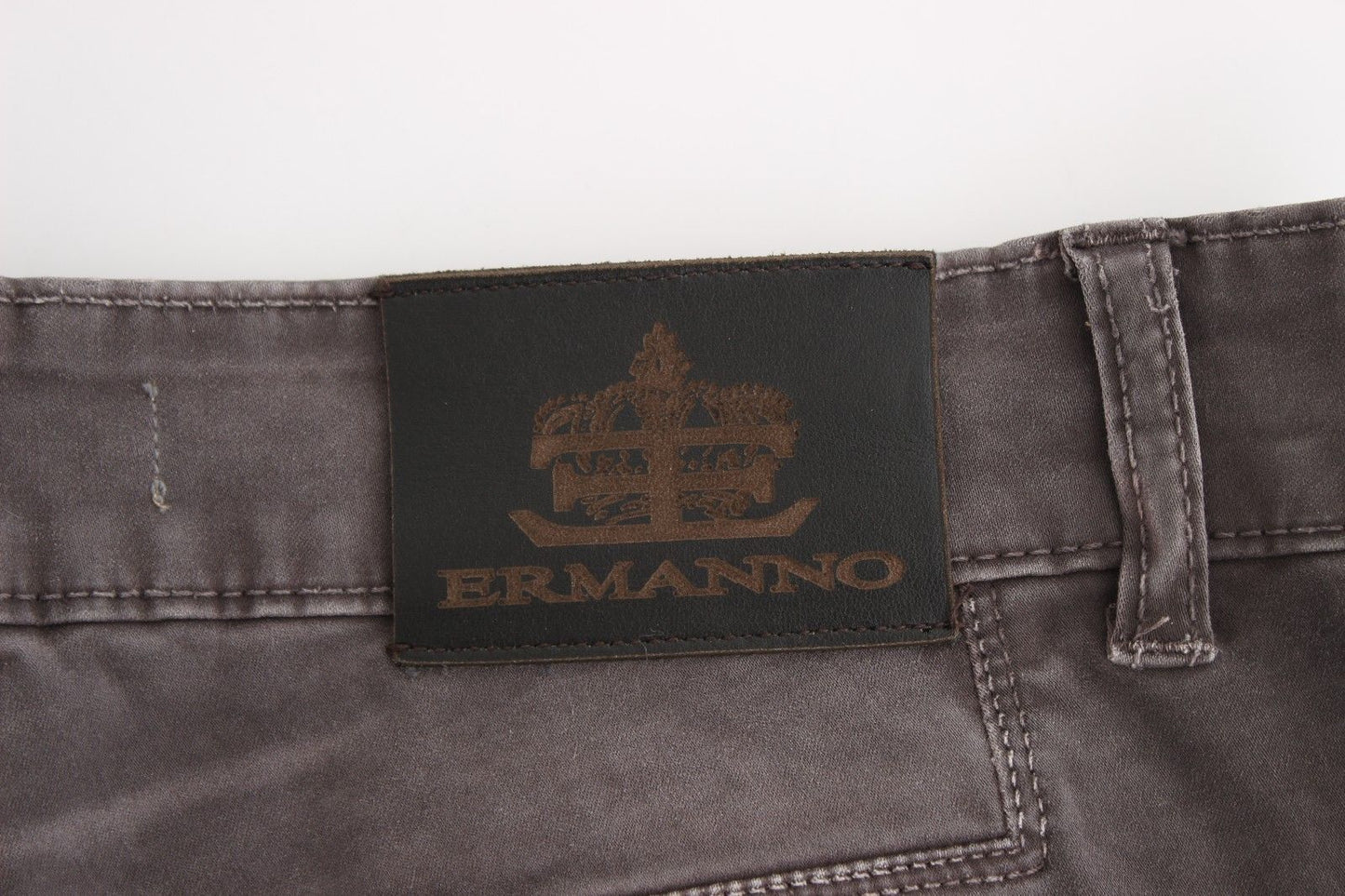 Ermanno Scervino Graue Slim-Jeans-Jeanshose mit schmalem Bein und Stretch