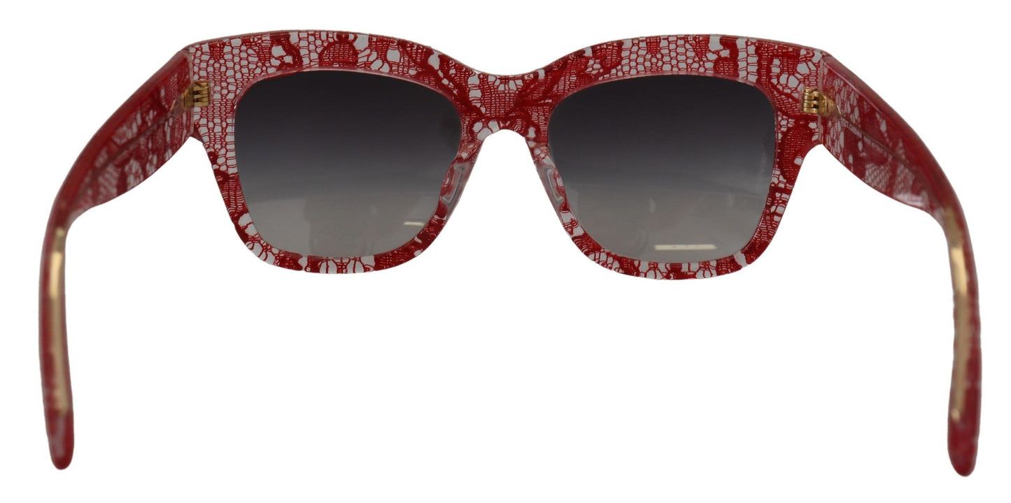 Dolce &amp; Gabbana DG4231F Sonnenbrille aus Acetat mit roter Spitze und rechteckigem Schirm