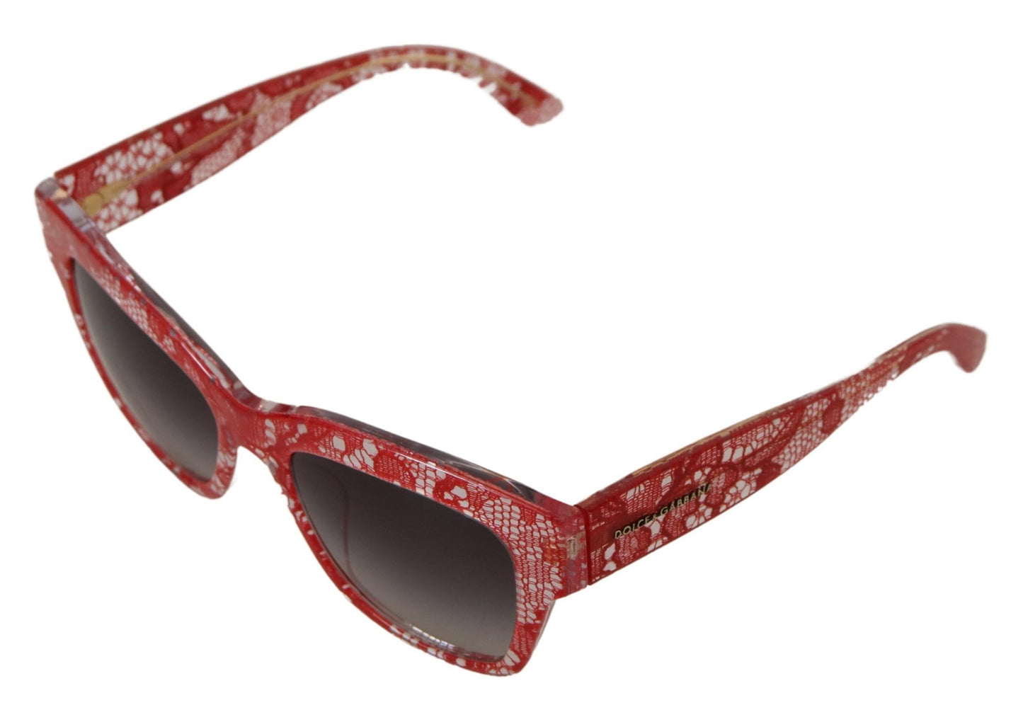 Dolce &amp; Gabbana DG4231F Sonnenbrille aus Acetat mit roter Spitze und rechteckigem Schirm