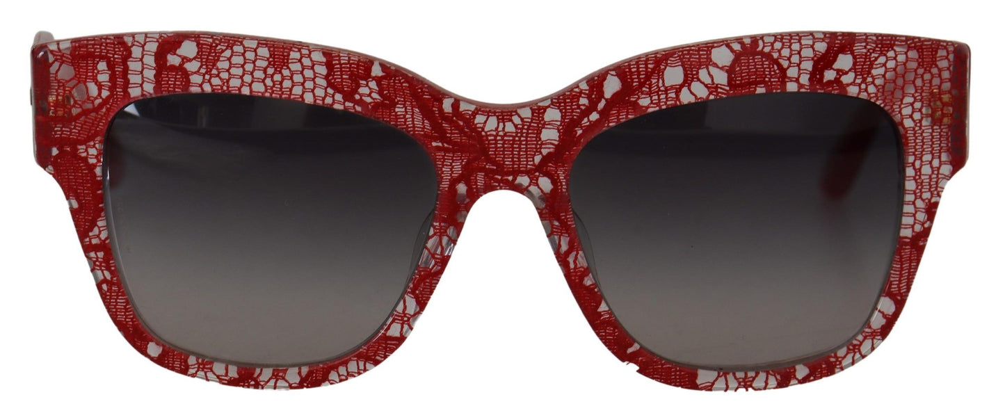 Dolce &amp; Gabbana DG4231F Sonnenbrille aus Acetat mit roter Spitze und rechteckigem Schirm