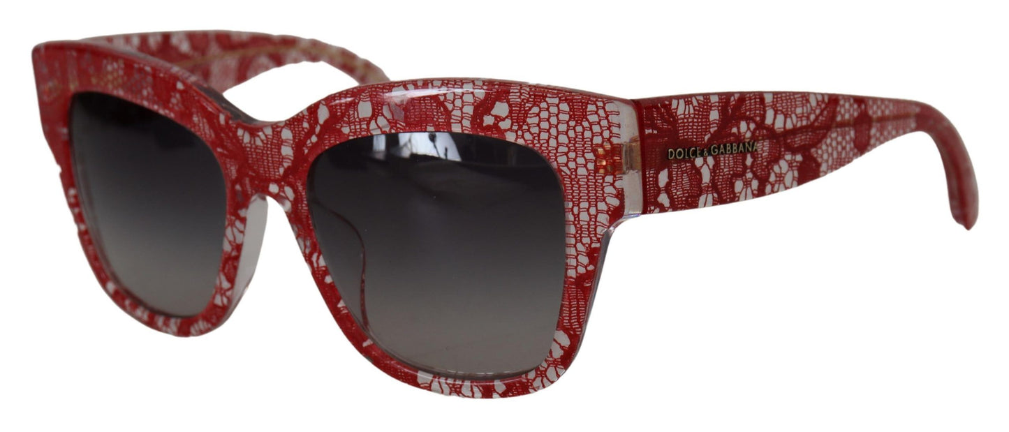 Dolce &amp; Gabbana DG4231F Sonnenbrille aus Acetat mit roter Spitze und rechteckigem Schirm