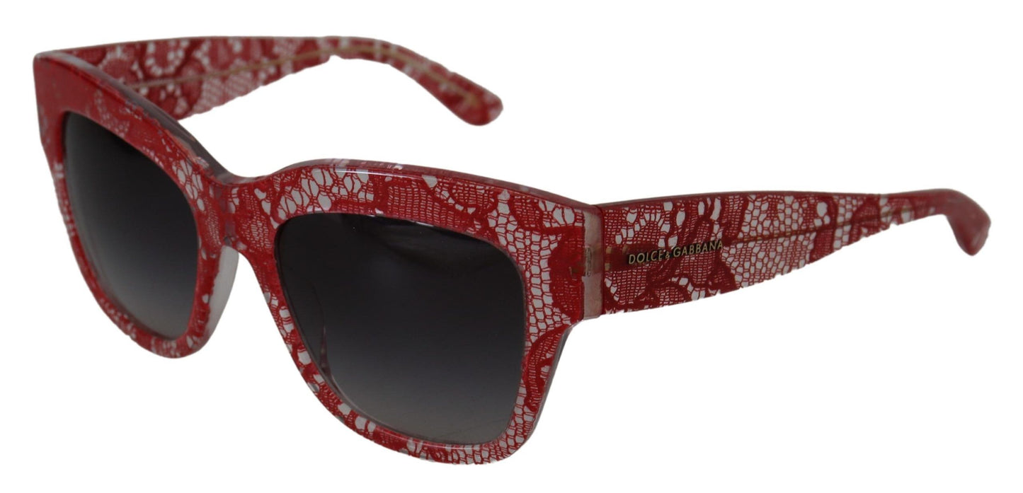 Dolce &amp; Gabbana Rote Spitze Acetat Rechteck Sonnenbrille DG4231Sonnenbrille