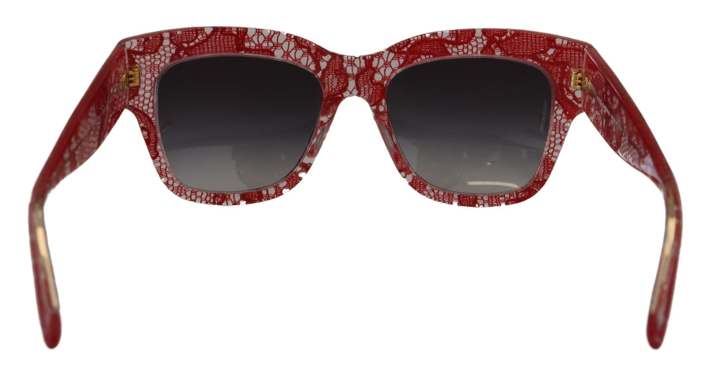 Dolce &amp; Gabbana Rote Spitze Acetat Rechteck Sonnenbrille DG4231Sonnenbrille