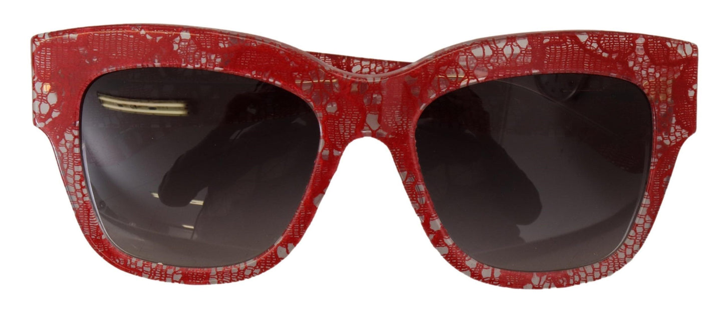 Dolce &amp; Gabbana Rote Spitze Acetat Rechteck Sonnenbrille DG4231Sonnenbrille