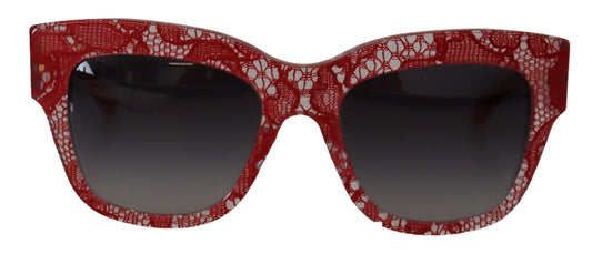 Dolce &amp; Gabbana Rote Spitze Acetat Rechteck Sonnenbrille DG4231Sonnenbrille