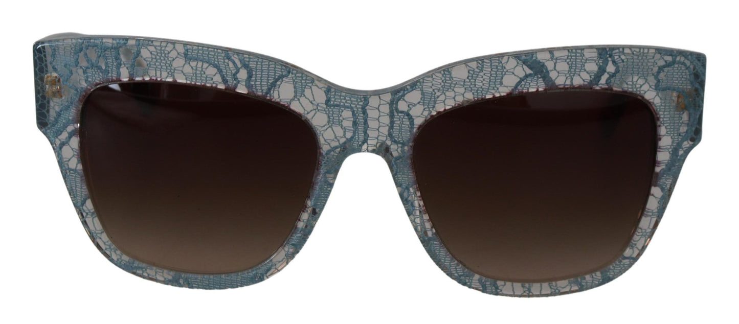 Dolce &amp; Gabbana Blue Lace Acetate Crystal Butterfly DG4231 Sonnenbrille