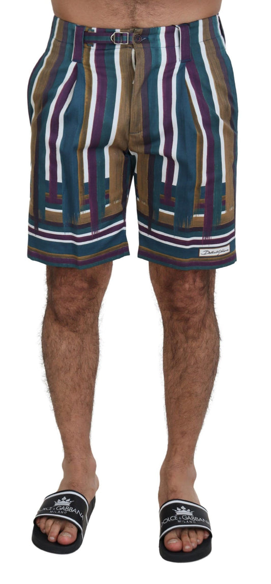 Mehrfarbig gestreifte Stretch-Baumwollshorts von Dolce &amp; Gabbana