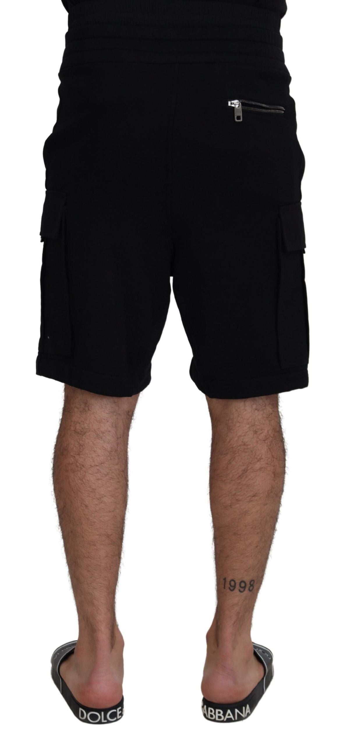 Schwarze Bermuda-Cargoshorts aus Baumwolle von Dolce &amp; Gabbana