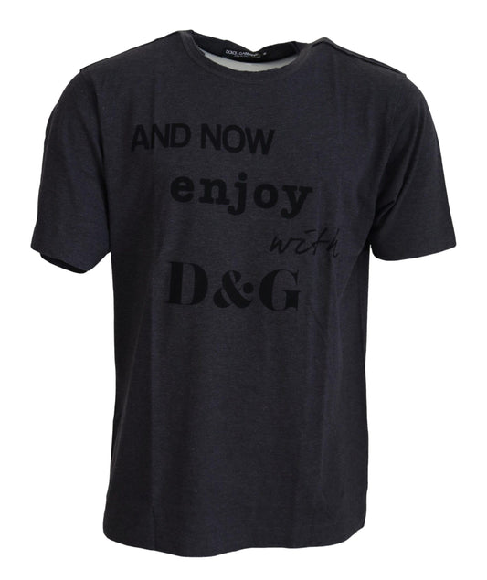 Dolce &amp; Gabbana Grey Crewneck Cotton Short Sleeve T-shirt