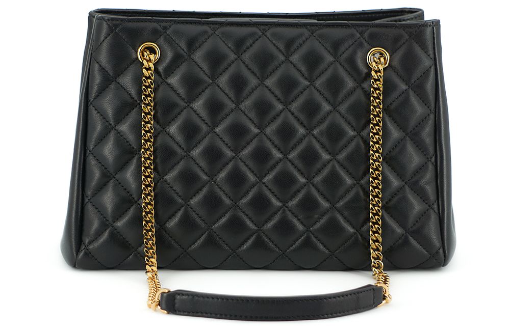 Versace Medusa Tote-Handtasche aus gestepptem Nappaleder in Schwarz