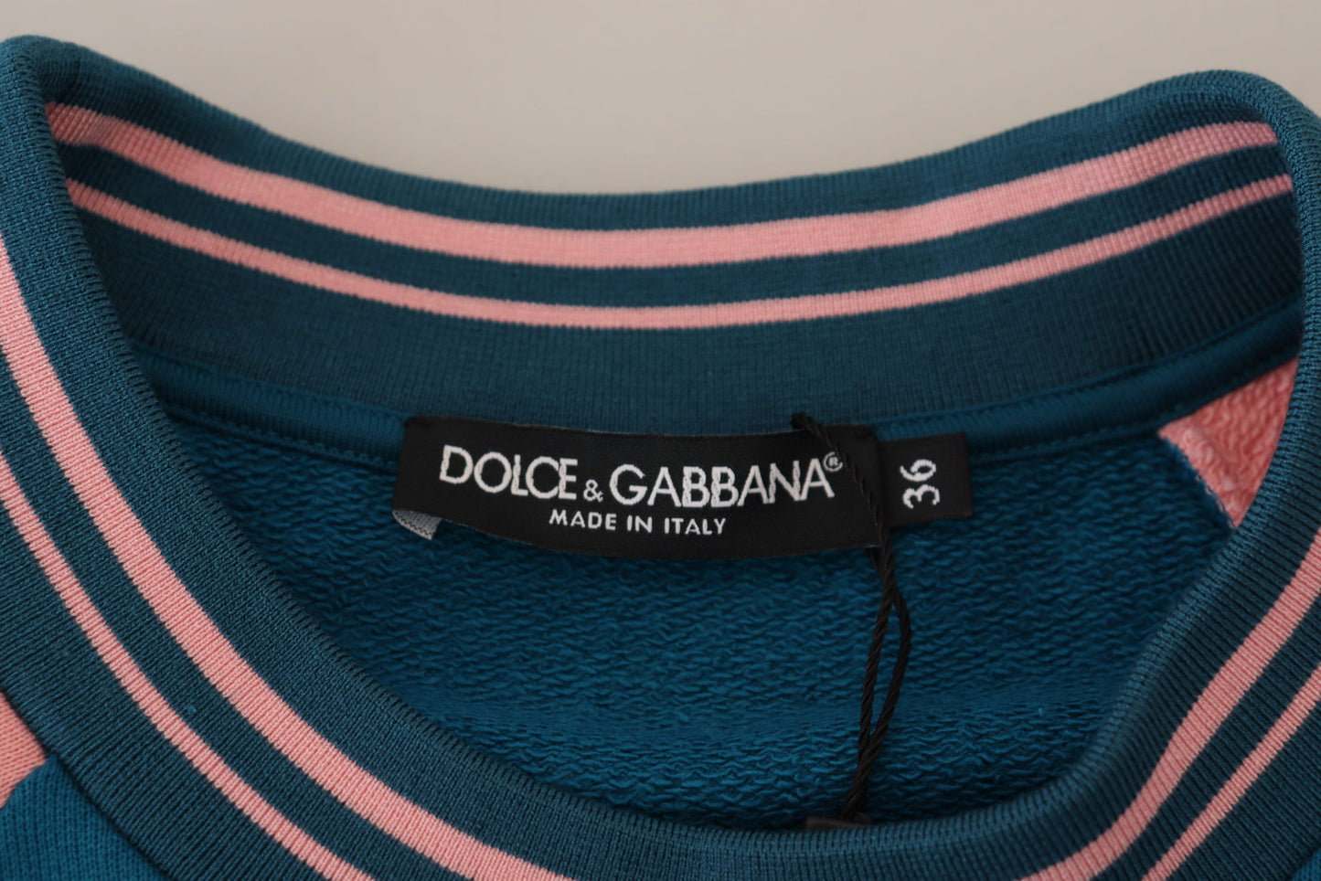 Dolce &amp; Gabbana Blue Pink Queen Sequin Crystal Sweater