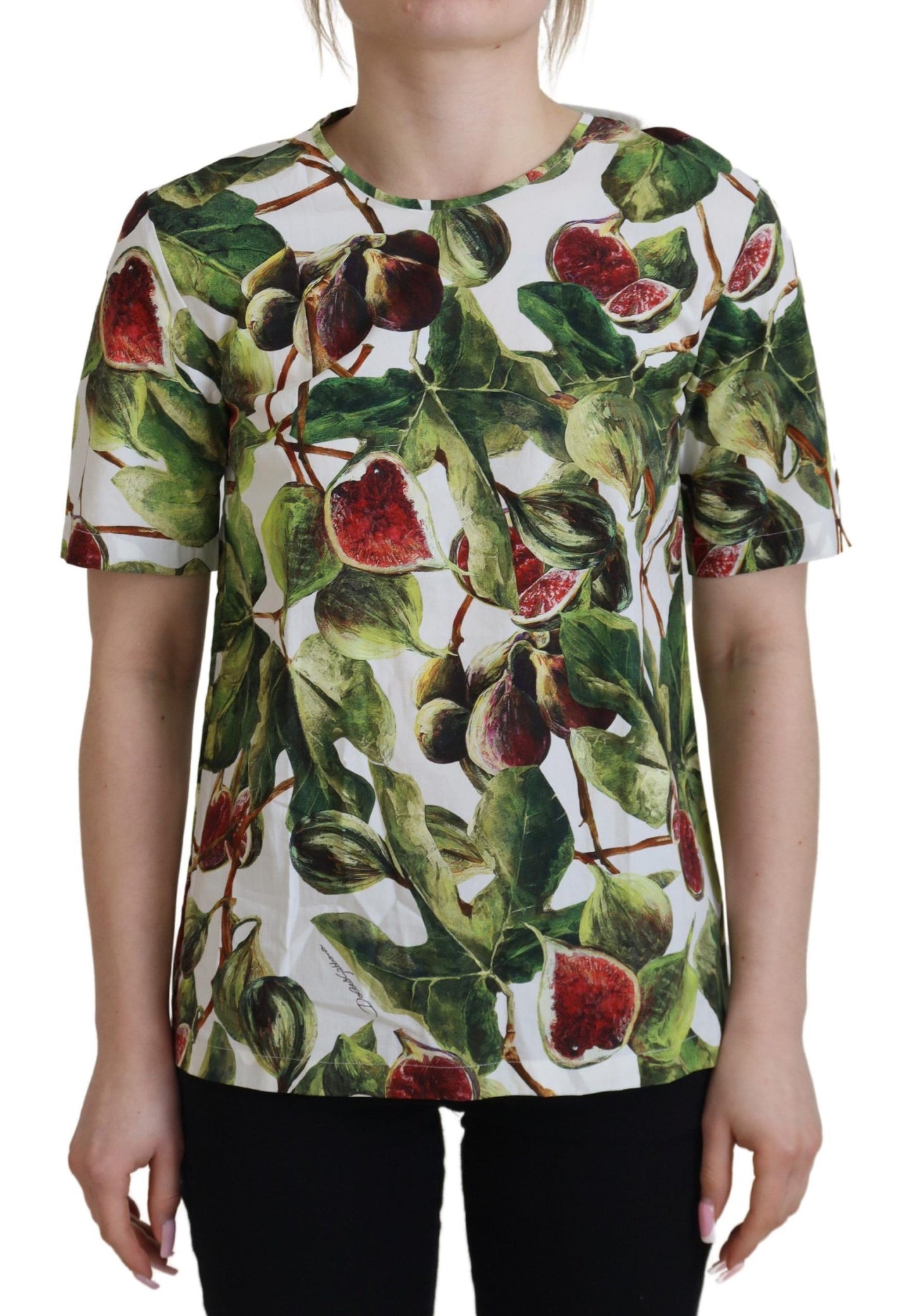 Dolce &amp; Gabbana Crew-neck Cotton Top Blouse Fruit T-shirt