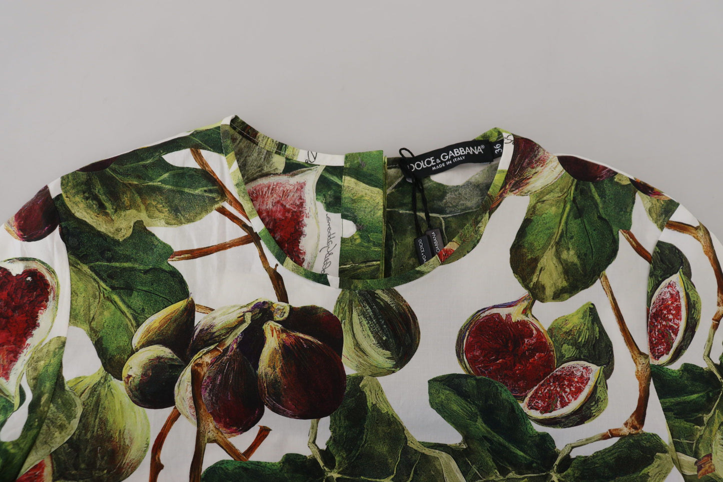 Dolce &amp; Gabbana Crew-neck Cotton Top Blouse Fruit T-shirt