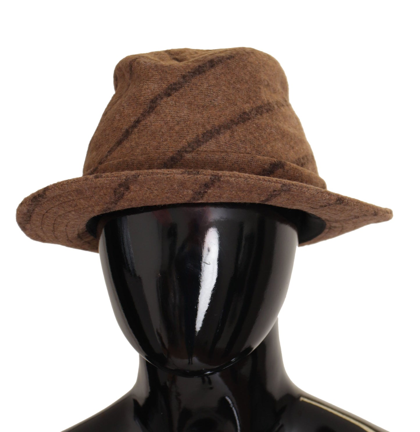 Dolce &amp; Gabbana Brown Fedora Striped Print Summer Hat