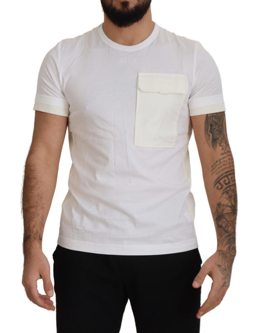 Dolce &amp; Gabbana White Flap Pocket Short Sleeves T-shirt