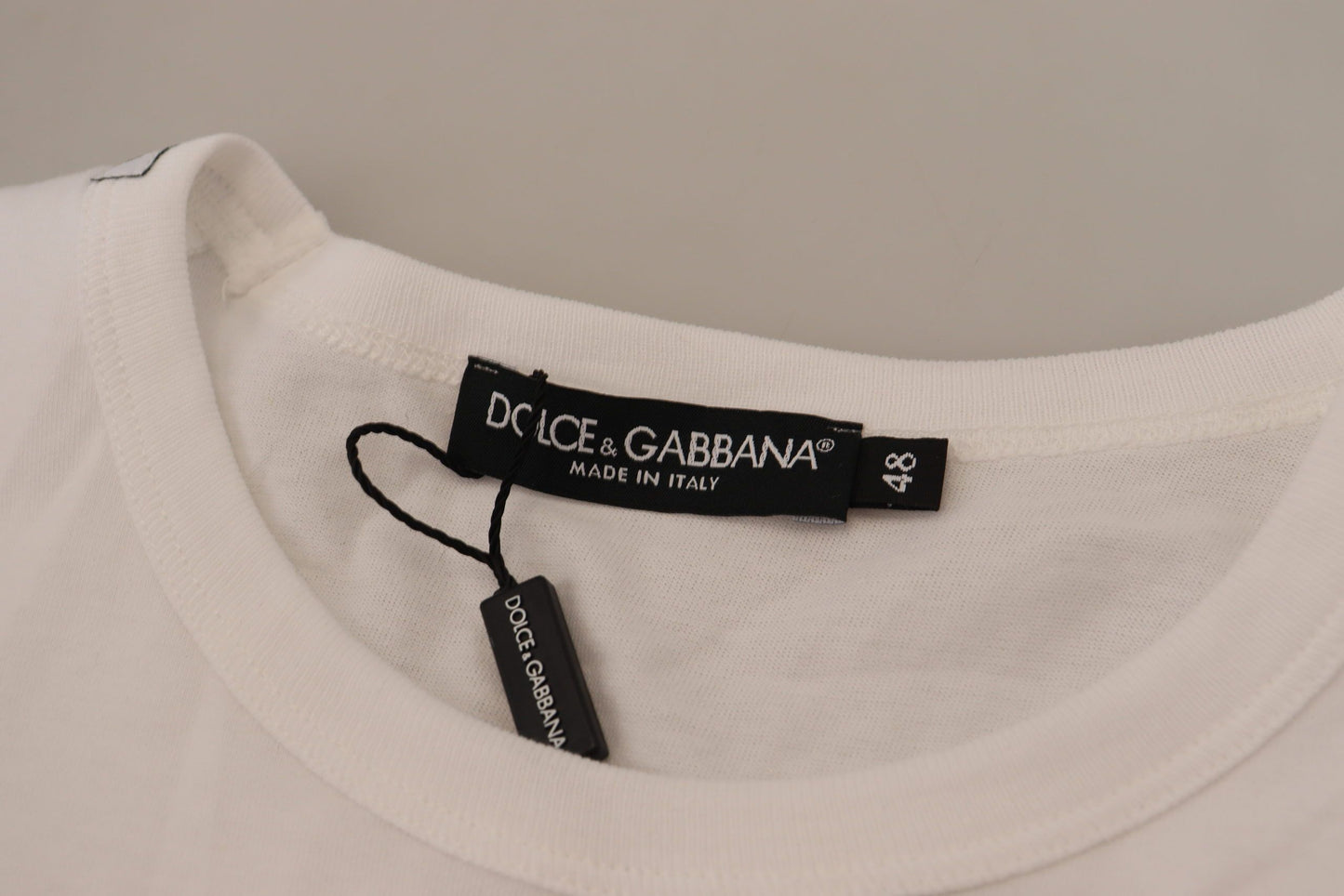 Dolce &amp; Gabbana Weißes, kurzärmliges T-Shirt mit Pattentasche