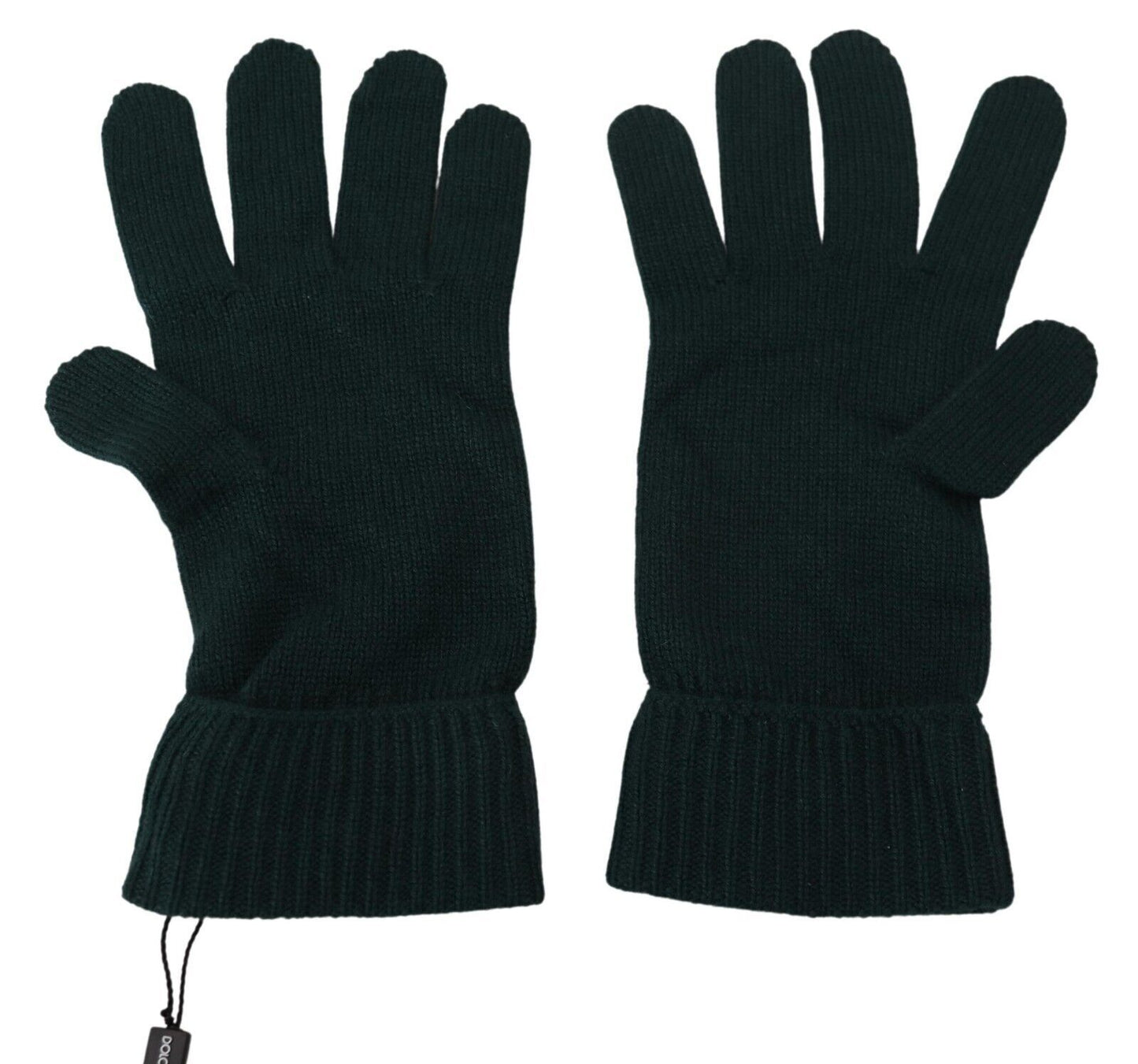 Dolce &amp; Gabbana Green Wrist Length Cashmere Knitted Gloves