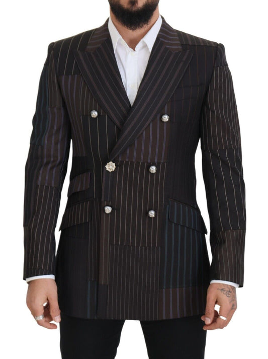 Mehrfarbiger SICILIA-Blazer mit Patchwork-Streifen von Dolce &amp; Gabbana